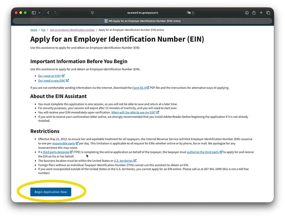 Apply for an EIN