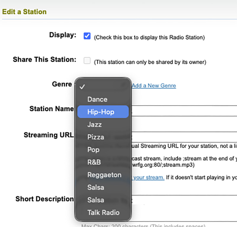 Radio Stations - Assign Genre